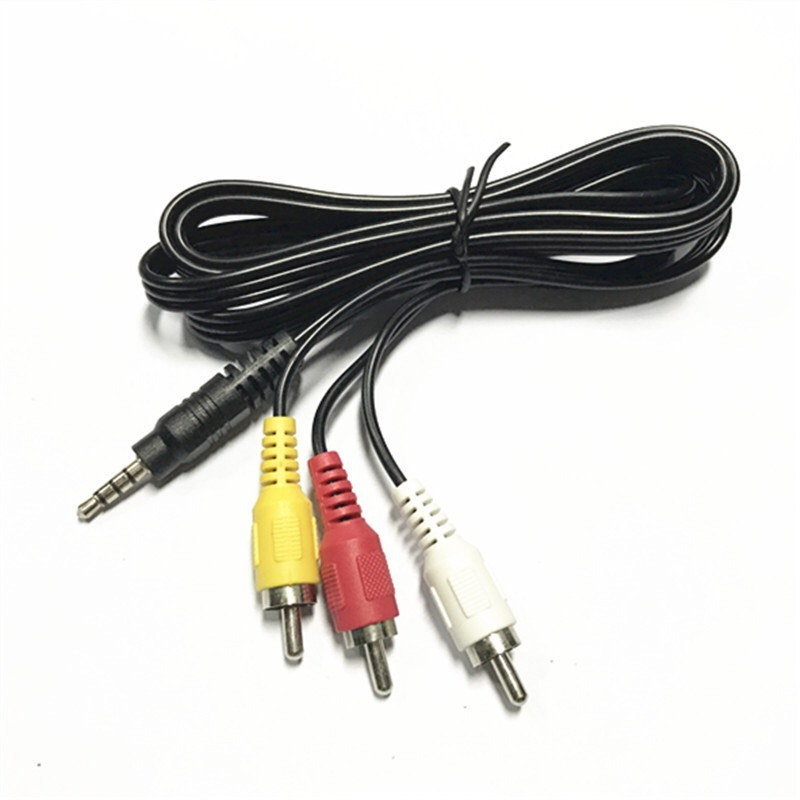 ชาย 3.5 มม.ถึง 3 Lotus เสียงและวิดีโอ 1 นาที 3 สาย AV เอาต์พุตทีวีหนึ่งนาทีสาม RCA สีเหลืองสีขาวสีแดงสามสี