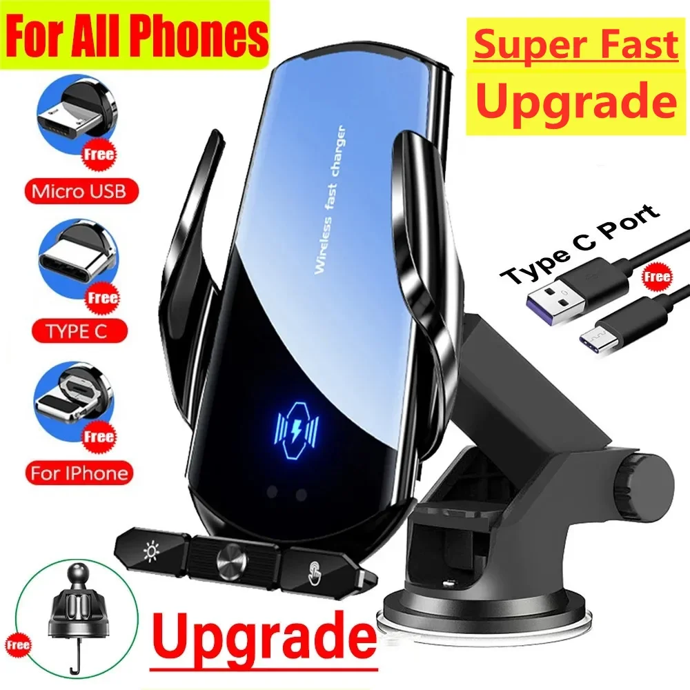 Supporto per telefono con presa d'aria magnetica per auto con caricabatterie wireless per iPhone 16 15 14 13 Stazione di ricarica rapida a induzione Samsung Xiaomi