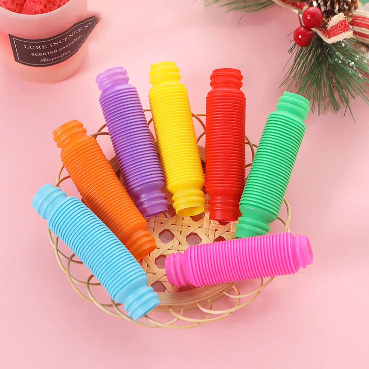 10-30PCS สีสัน Telescopic หลอด Fidget ของเล่นพลาสติก Sensory POP หลอดความเครียดบรรเทาของเล่นผู้ใหญ่ Decompression ของเล่นเด็กของขวัญ