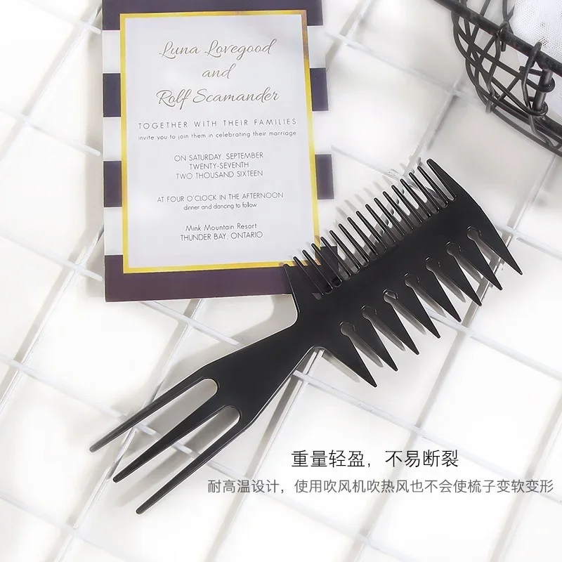 Professional DOUBLE SIDE ฟันหวีกระดูกปลารูปร่างแปรงผมตัดผมย้อมผมตัดสีแปรง Man ผมจัดแต่งทรงผมเครื่องมือ