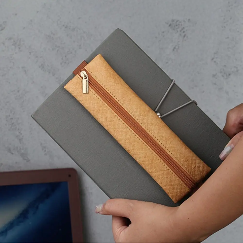 Borsa per penna con fibbia elastica semplice portapenne portatile di grande capacità astuccio per matite Tyvek riunione d'ufficio