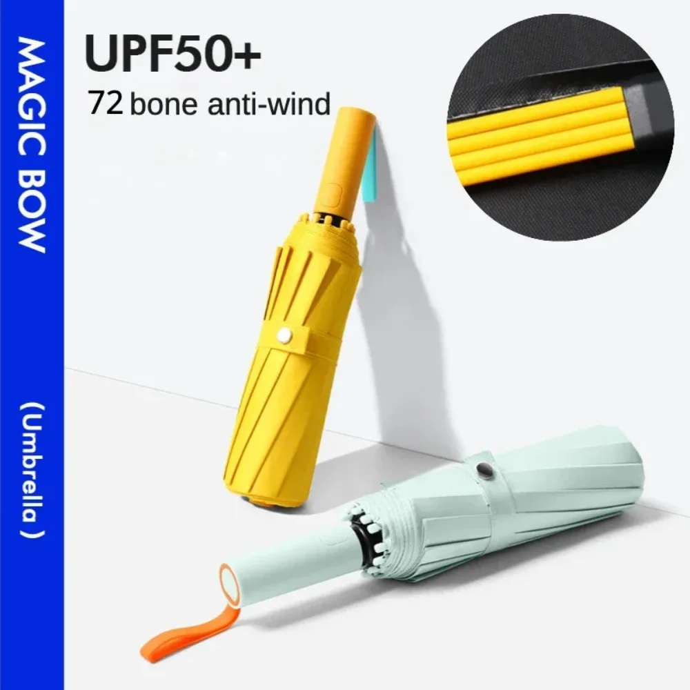 72 Knochen super starke wind dichte automatische Regenschirm Sonnenschutz UV-Schutz klappbare Sunproo Anti-Sturm große Reverse Regen ausrüstung