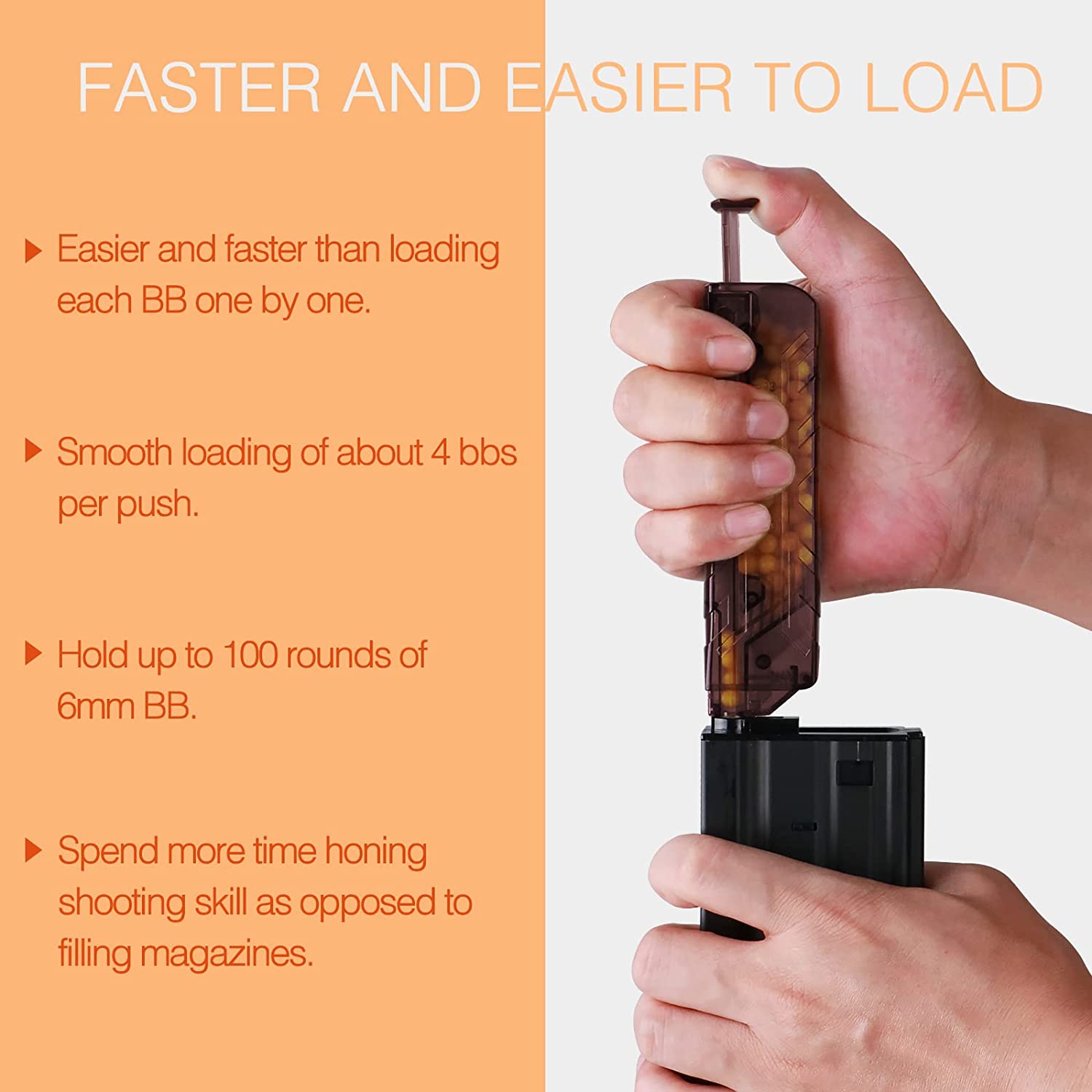 新しいエアガン 100rd BB スピードローダーペイントボールエアガン銃 BB ボールスピードローダー 100 ラウンド BB 容量ペイントボールアクセサリー