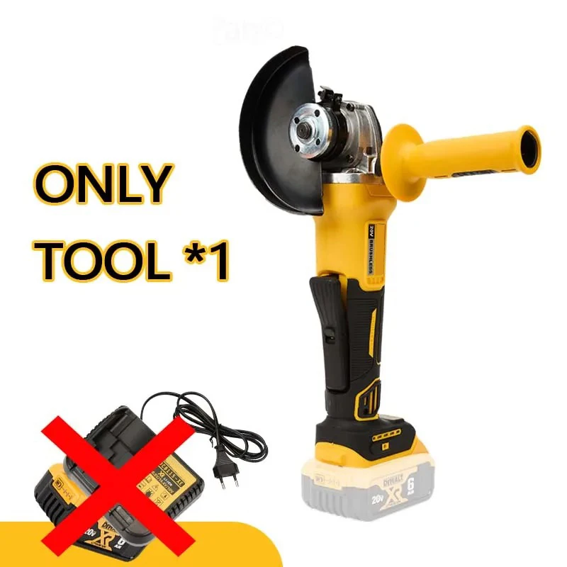 DaWei DCG405 Brushless 125mm Flat Head Angle Grinder Bare Machine Tool for DeWalt 18V Battery Pin Cutting Machine