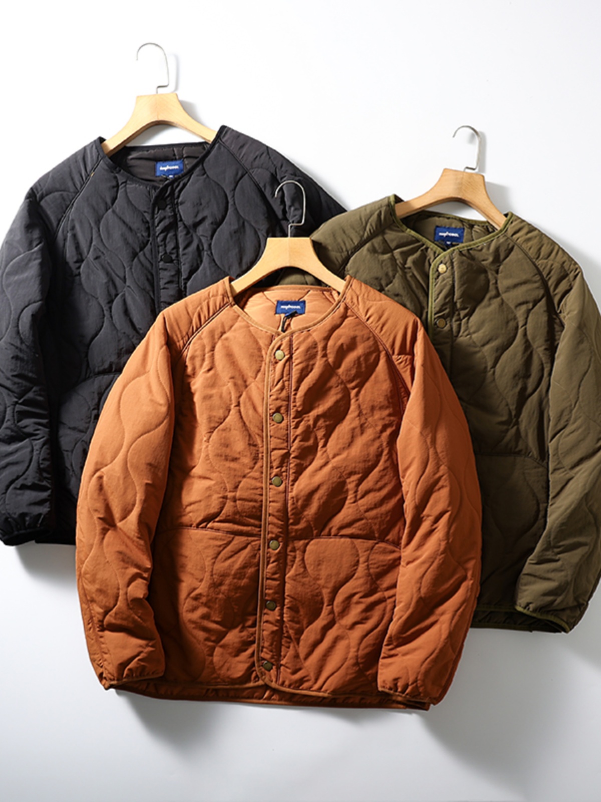 Retro Japanese Sle! Gourd Shaped Lightweight Warm Cotton Jacket for Couples Fashionable Autumn Winter No Collar Trendy Cott...