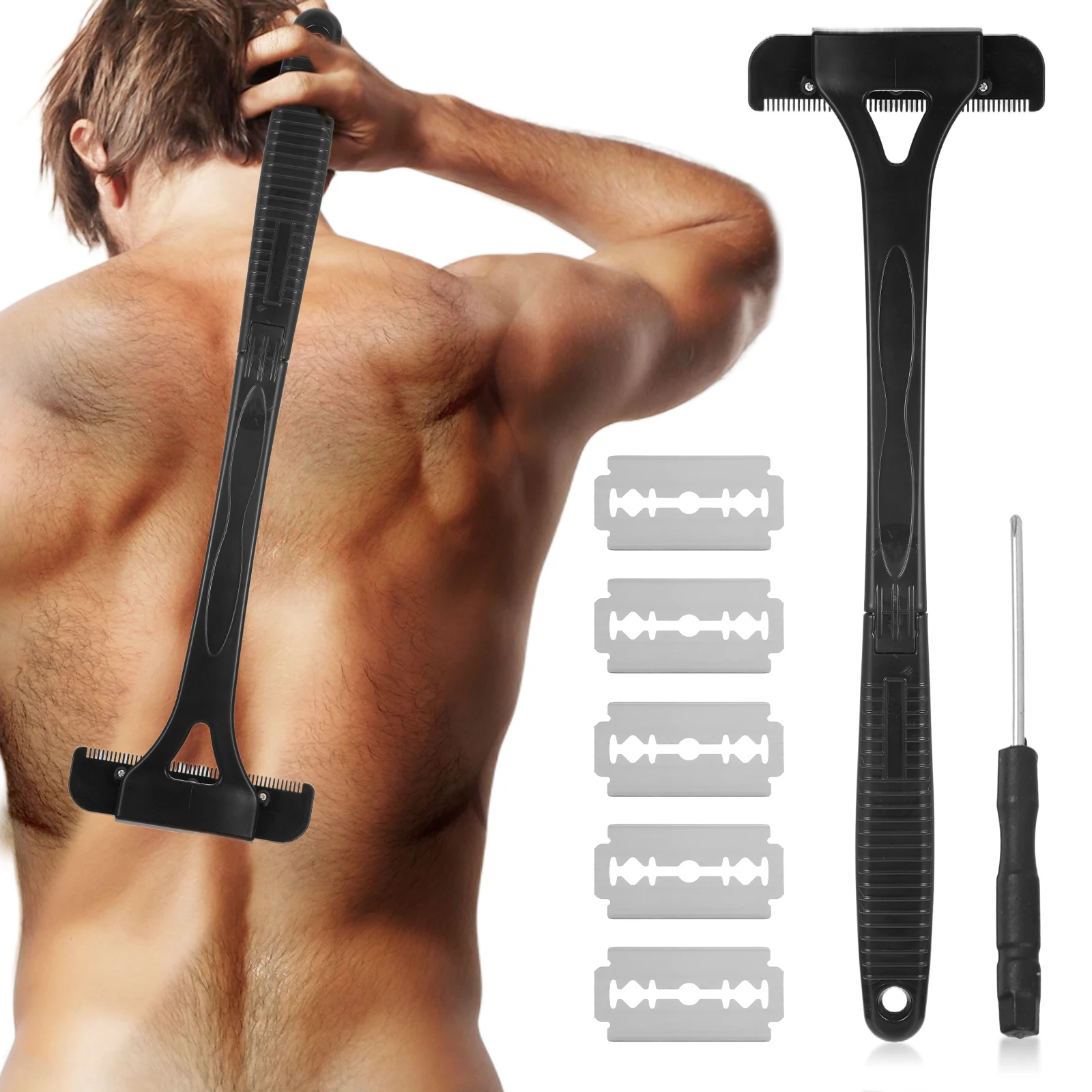 Scheermes Mannen Terug Scheerapparaat Opvouwbare Trimmer Body Beenhandvat Verwijderen Scheren Scheermes Gereedschap Ontharing Trimmer