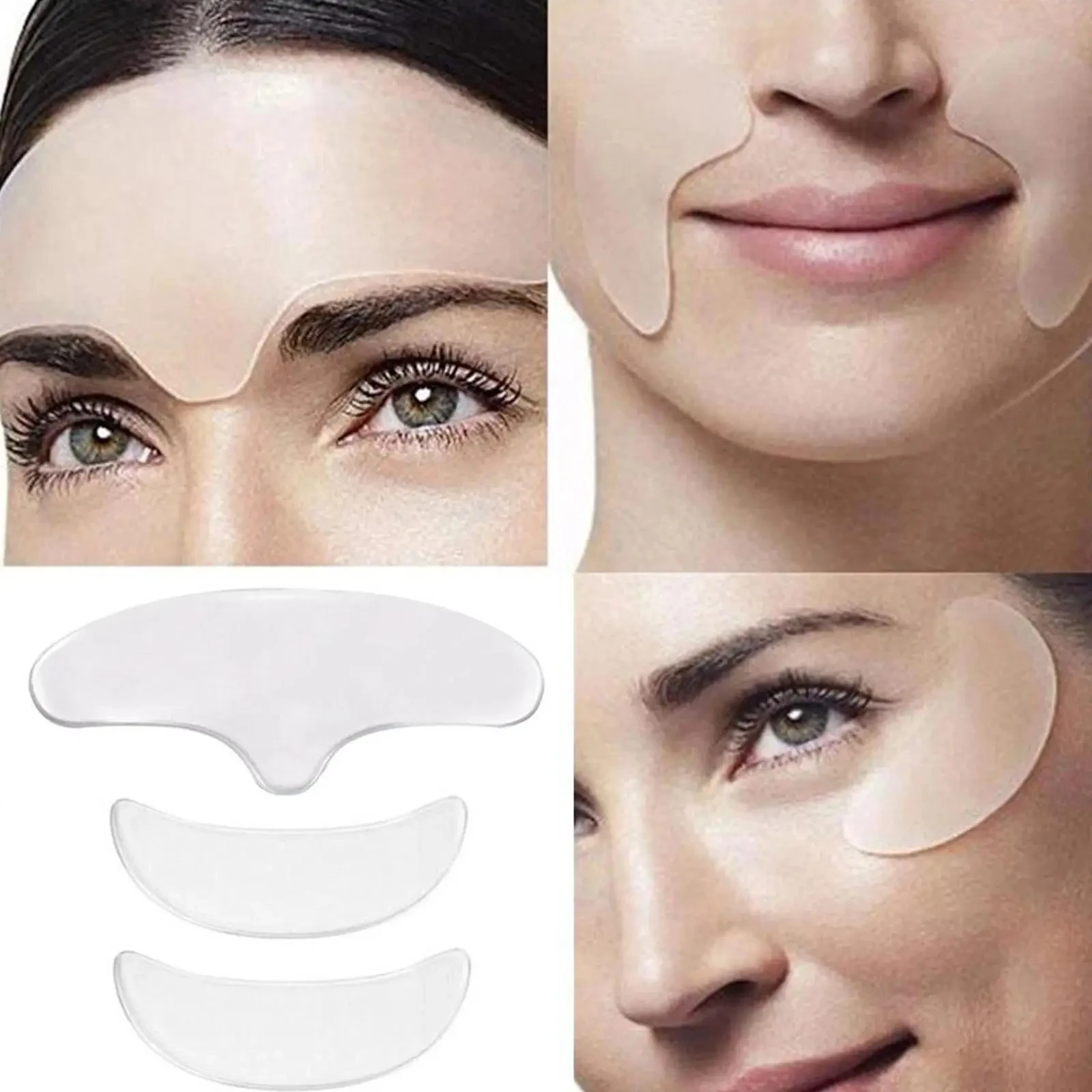 Kit antienvejecimiento para el cuidado de la frente y los ojos: parches de gel reductores de arrugas, eliminador de líneas de la frente y máscaras reafirmantes para levantar