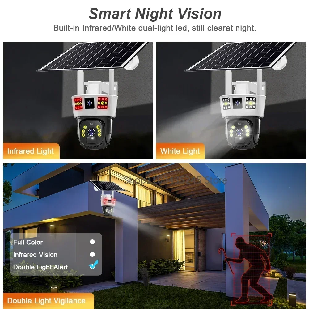 6 k12mp telecamera solare free 256G memory card 4G SIM Card Wifi IP Wireless Security CCTV sorveglianza visione PIR Human Detection Cam