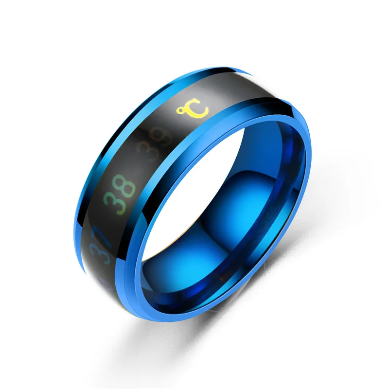 Anello di temperatura Acciaio al titanio Umore Emozione Sensazione Anello sensibile alla temperatura intelligente per donne Uomini Gioielli impermeabili