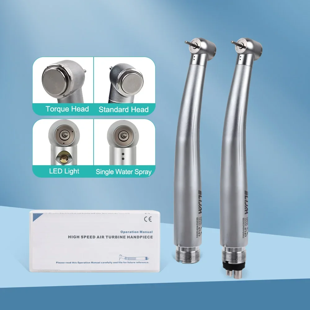 2/4 otwory Dental LED szybka rękojeść przycisk turbina powietrzna e-generator łożysko ceramiczne pojedyncze/potrójne narzędzia do rozpylania wody