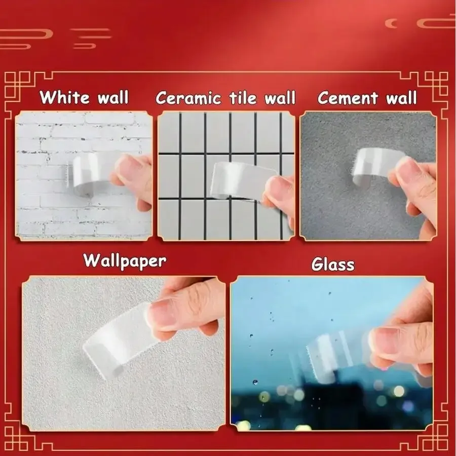 Reusable Double Sided Tape Transparent Nano Glue Seamless Self Adhesive Waterproof Seamless Wall Stickers Washable Tape