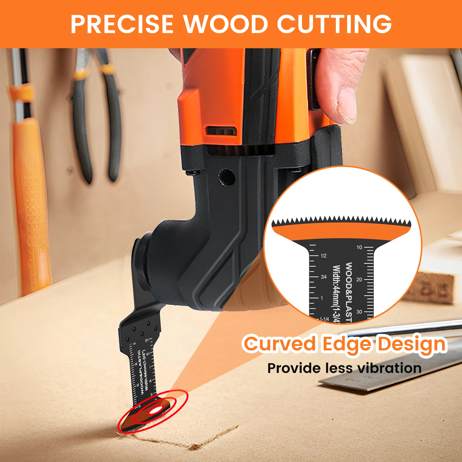 10/50Pcs Oscillating Saw Blades High Carbon Steel 44MM Arc Edge Multitool Blades Sharp Wear Resistant Oscillating Blades