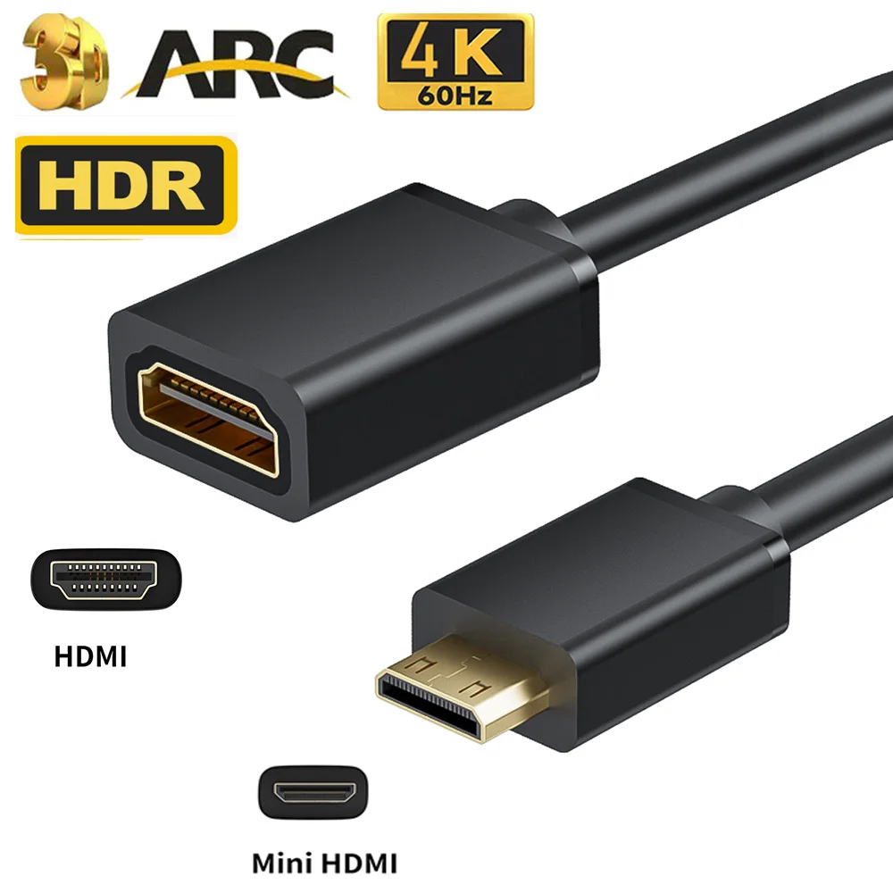 Mini cable HDMI 4K 60Hz HDmatters HDMI 2,0 Mini HDMI a HDMI adaptador de cable convertidor para tableta videocámara portátil DSLR