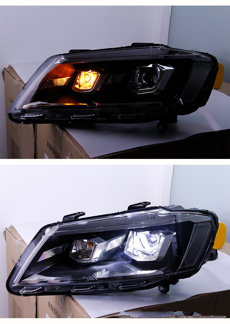 Lampu depan LED mobil untuk Volkswagen Lavida 2012-2014 lampu depan lampu siang LED dinamis Streamer lampu sein indikator lampu depan