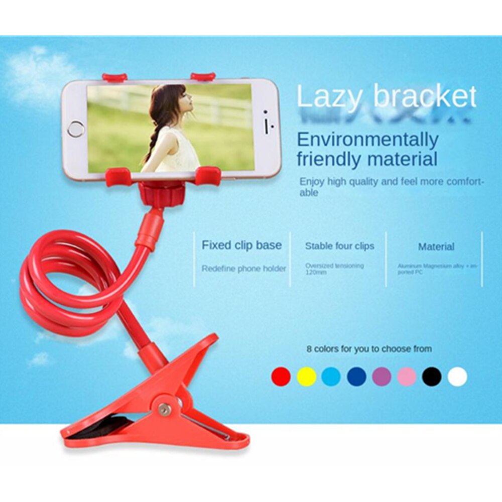 Universal preguiçoso suporte braço flexível suporte do telefone móvel stents titular cama mesa clipe gooseneck suporte para telefone muti cores