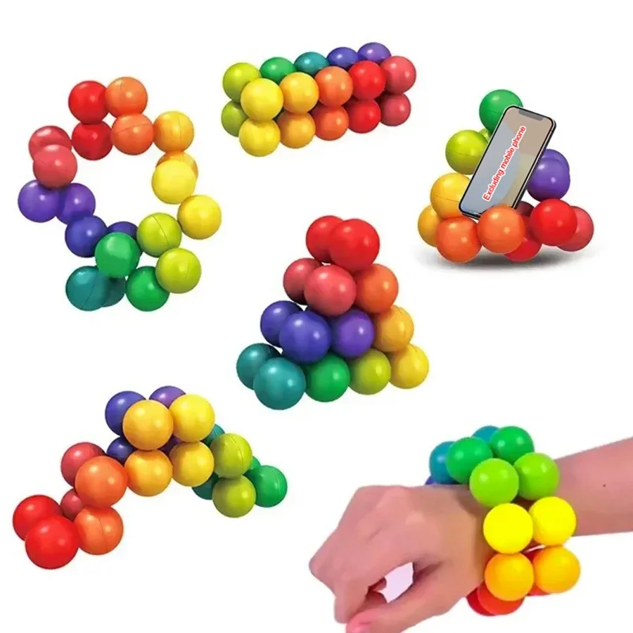 Fidget ของเล่นเพื่อการศึกษาลูกบอลสี 3D ปริศนา Montessori เกมการจับคู่รูปร่างของเล่นเด็ก Sensory เด็กผู้ใหญ่ของขวัญ
