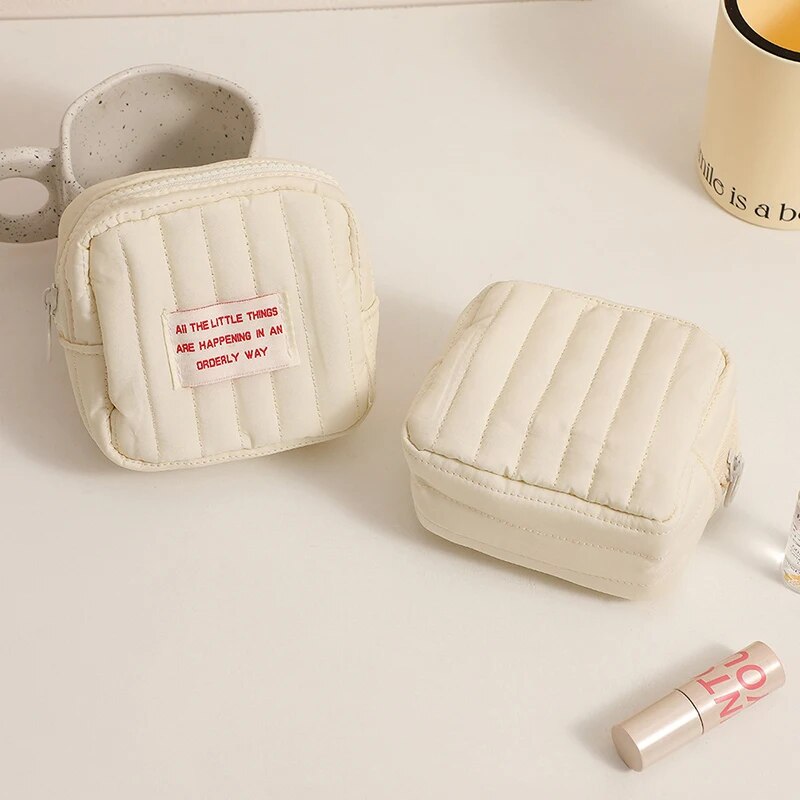Borsa per trucco piccola quadrata coreana Borsa per piccoli auricolari per studenti Portafoglio Zero Borse portaoggetti portatili per rossetto per ragazza