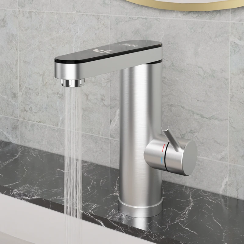 Fudeer 3400 W 220 V Elektrische Küche Warmwasserbereiter Wasserhahn Instant Hot Edelstahl Wasserhahn Heizung Kaltheizung Wasserhahn