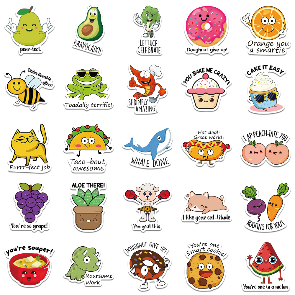 50PCS สติกเกอร์รางวัลสนุก Incentive ของเล่นเด็กสติกเกอร์น่ารักรูปแบบสัตว์การ์ตูน Decals โรงเรียนครูอุปกรณ์เด็กของขวัญ
