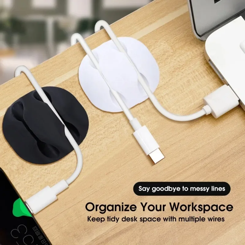 กาวคลิปสายซิลิโคนสายOrganizer Desktop Wallสายชาร์จสายหูฟังMous Management USB Data Cableผู้ถือ