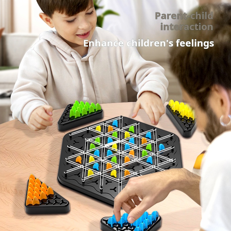 Keten Driehoek Schaakspel Triggle Rubberen Band Spel Educatief Interactief Spel Battle Set Voor Familiefeest Cadeau