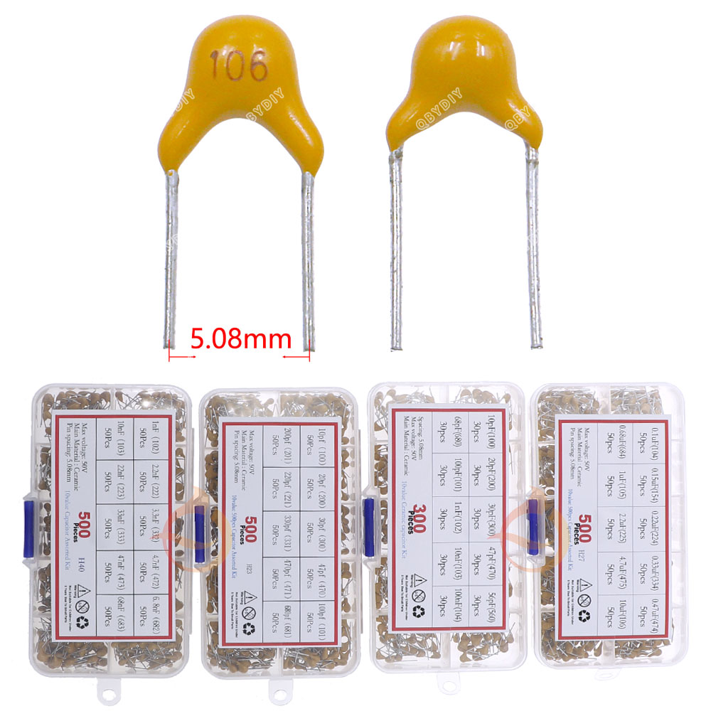 Condensador cerámico multicapa de 50V, caja mixta 101 102 103 104 105 10pF 22pF 47pF 68pF 200pF 1nF 10nF 100nF 0,1uF 1uF 4,7uF 10uF