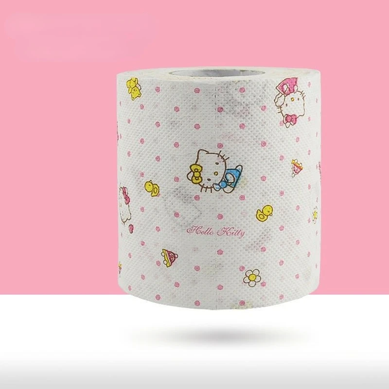 Hello Kitty ม้วนกระดาษน่ารักสร้างสรรค์บ้าน2ชั้นพิมพ์ห้องน้ำกระดาษม้วนโต๊ะในครัวห้องน้ำกระดาษอุปกรณ์ของขวัญ