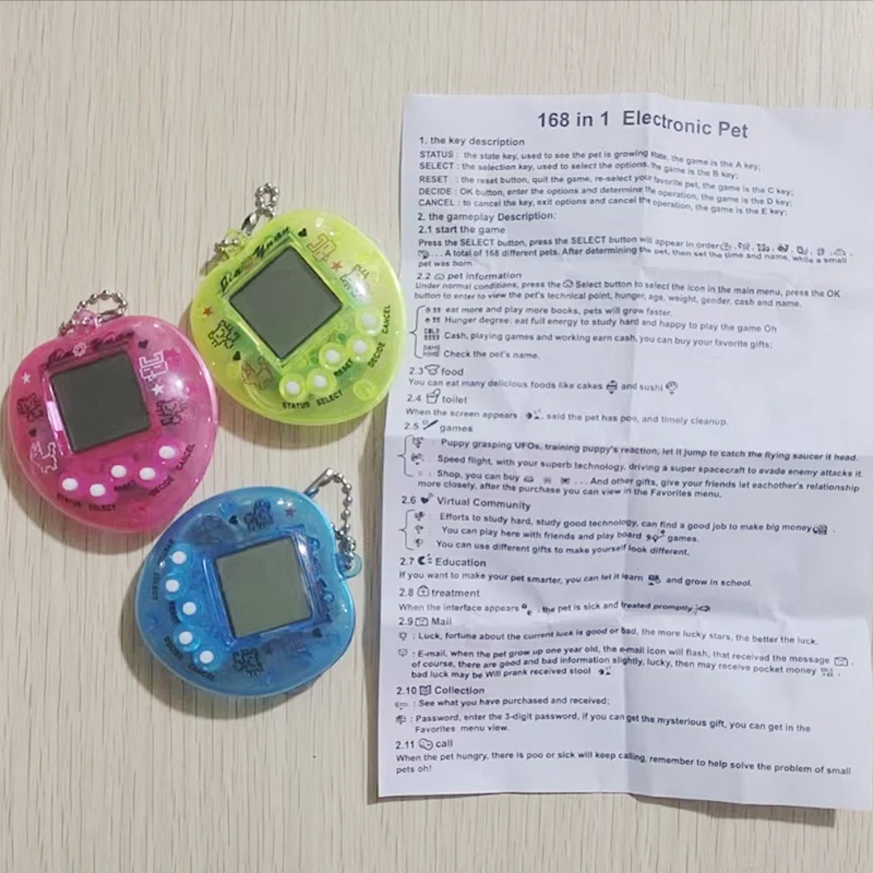 1pc transparente eletrônico animais de estimação tamagotchi nostálgico 49 animais de estimação em um virtual cyber digital brinquedos para animais de estimação pixel engraçado jogar brinquedos