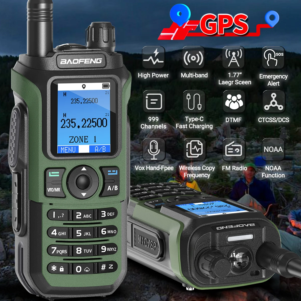 Baofeng UV-21 Pro GPS Walkie Talkie Multi-Band drahtlose Kopier frequenz Langstrecken-Typ-C-Upgrade UV 17 Pro GPS Amateurfunk