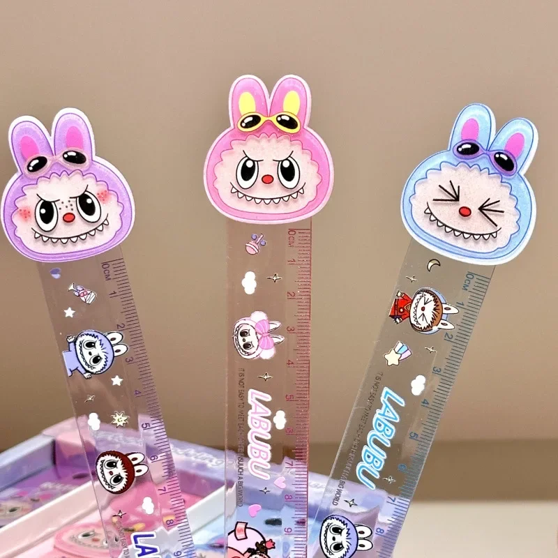 น่ารักการ์ตูนนักเรียนเครื่องเขียนพลาสติกอุปกรณ์เสริม 15 ซม.ไม้บรรทัดโปร่งใสแฟชั่นอะนิเมะเด็กชายและเด็กหญิงของขวัญ