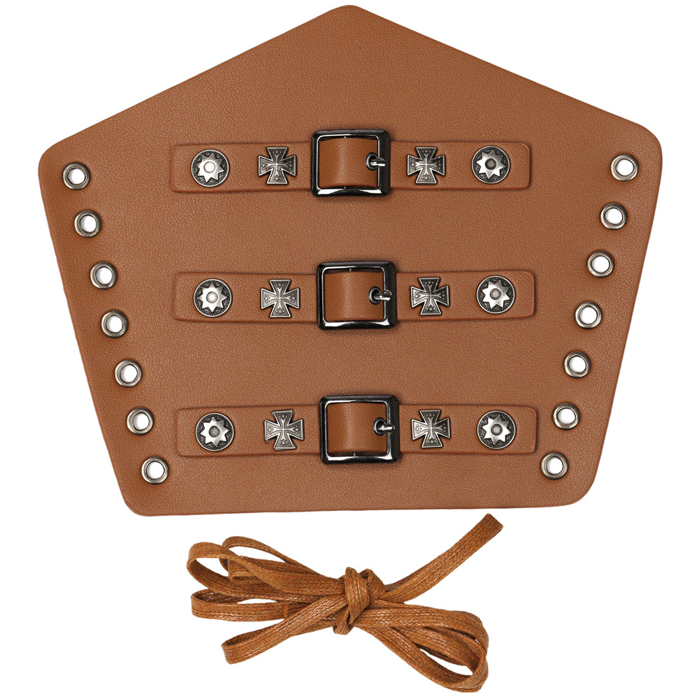 New Personalized Exaggerated Leather Punk Riding Arm Bracelet Bracelet Medieval Knight Wrist Guards Cosplay Party Props 1PC