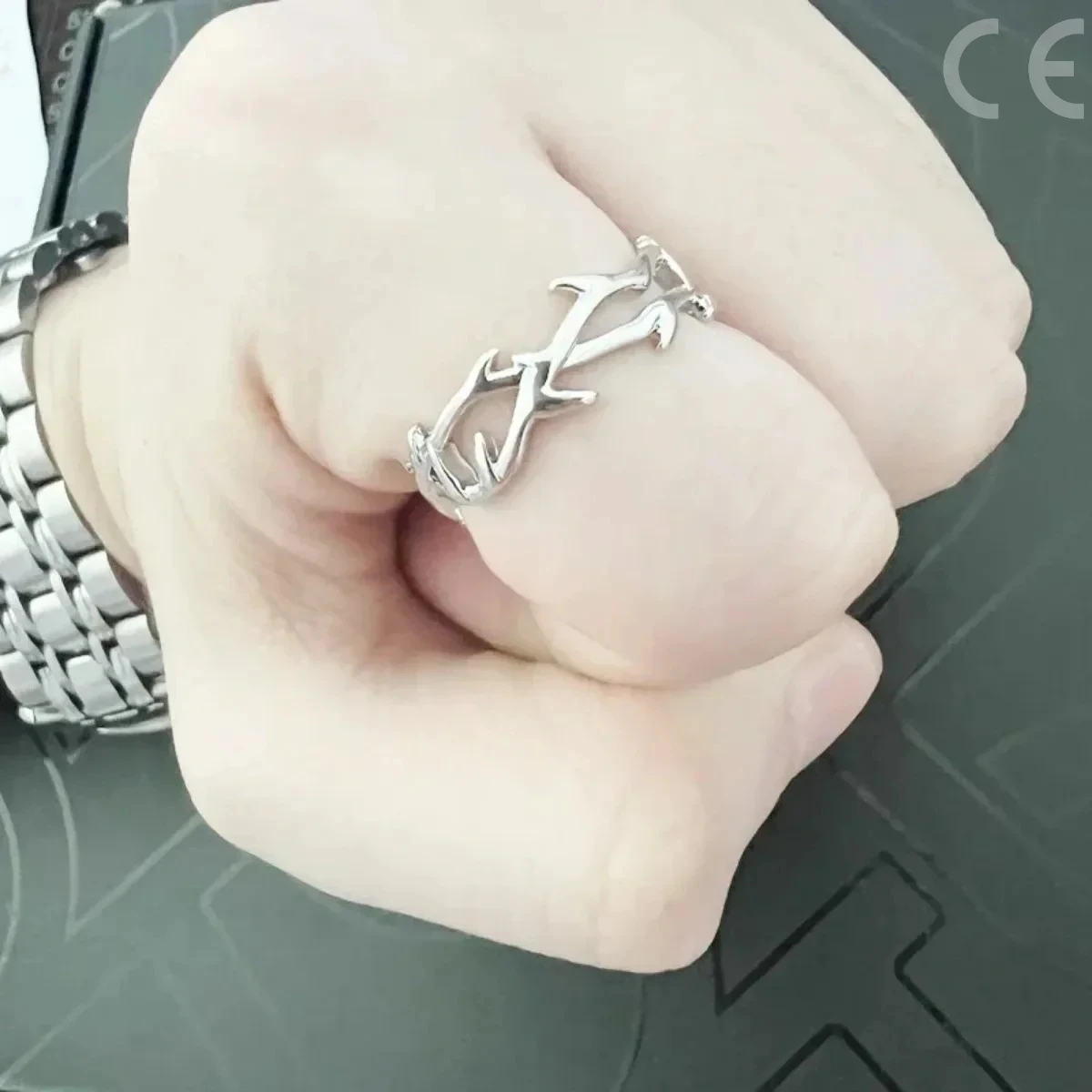Anelli divisi classici punk Anelli semplici regolabili in acciaio inossidabile per accessori di gioielli per coppie di donne e uomini