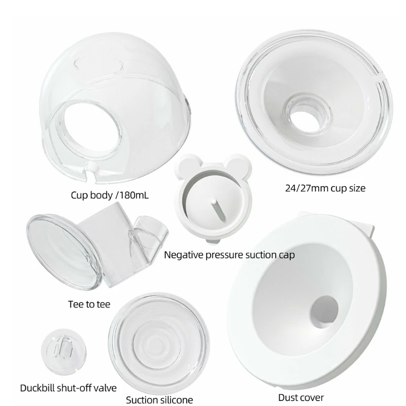 7 in 1 tragbare Milchpumpe Milchsammlerbecher 24/27 mm Flanscheinsatz Saugnapf für S9/S10/S12 Milchpumpenzubehör