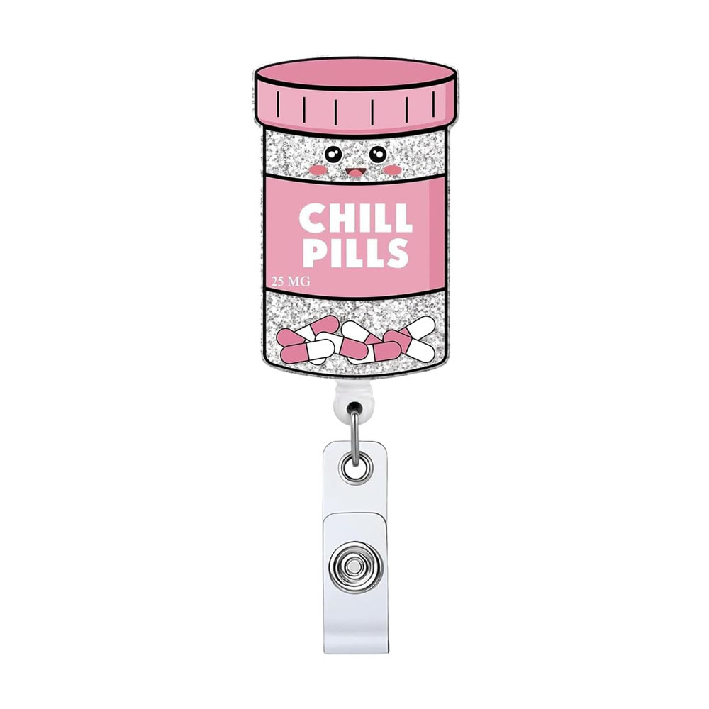 光沢のあるアクリル格納式ナースバッジリール,医師,病院,ID名バッジ,カードホルダー,ブローチ,キーホルダー