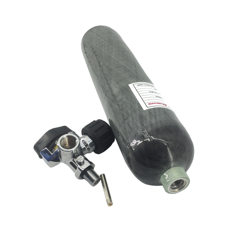 ACECARE-cilindro de fibra de carbono para buceo, tanque de aire de 4500PSI 300Bar 30MPA 2L, botella de buceo M18 * 1,5, válvula de manómetro