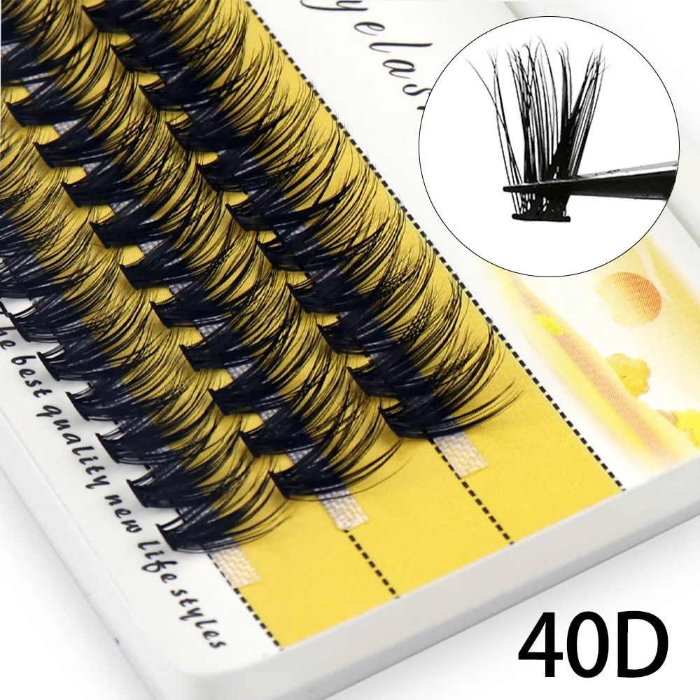 Pestañas de visón 40D/30D/20D, 1 caja/60 mechones, extensión de pestañas naturales 3D Rusia, grupo de pestañas individuales, herramientas de maquillaje