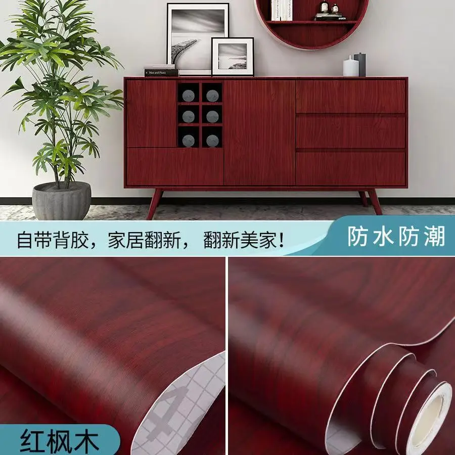 Làm Dày Hạt Gỗ Giấy Dán Tường Dây Leo Cuộn Chống Nước Máy Tính Để Bàn Cửa Tủ Đồ Nội Thất Đổi Mới Nội Thất Hiện Đại Trang Trí