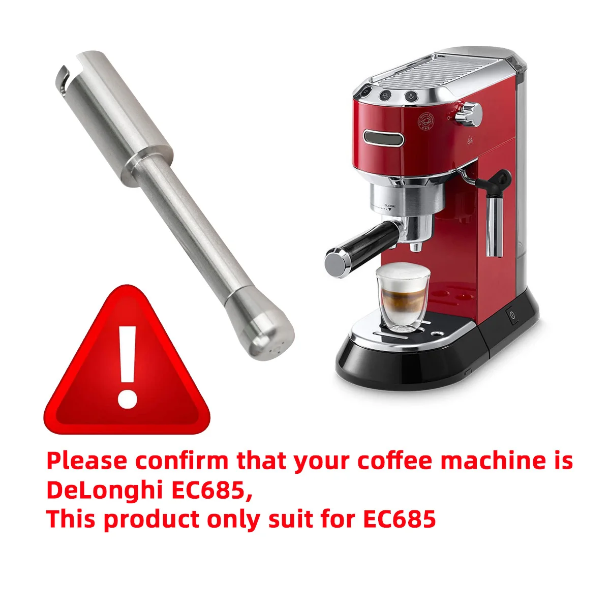 Coffee Maker Steam Nozzle Steam Wand Nozzle Stainless Steel Multiple Holes Tip Milk Foam Spout Compatible With Delonghi EC685