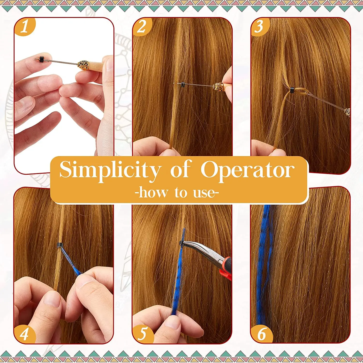 My-diva synthesis 22 inci 16 warna Hair Tinsel Kit helai dengan alat ekstensi untuk wanita gadis mengepang berkilau rambut berkilau