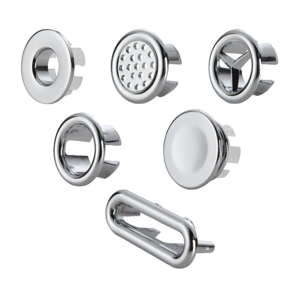 2pcs Bathroom Sink Hole Cover Basin Trim Cap Cover Plastic Electroplated Overflow Ring Bathtub Accessory 22-24mm bouchon lavabo