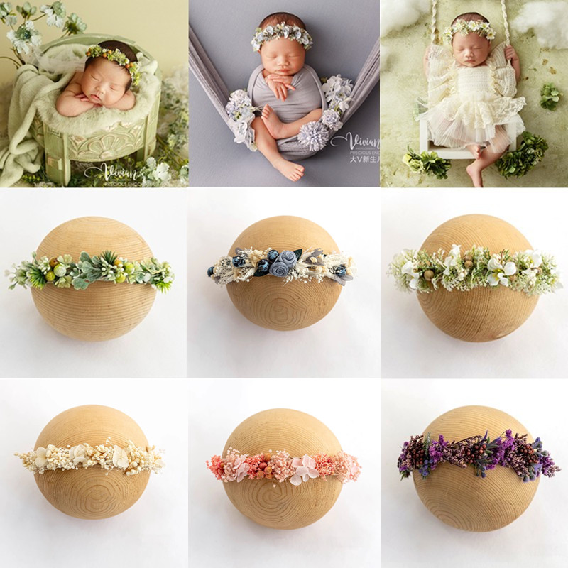 ❤️ Adereços para fotografia de recém-nascidos, acessórios para estúdio infantil, acessório para foto de bebê, faixa de cabelo manual, guirlanda