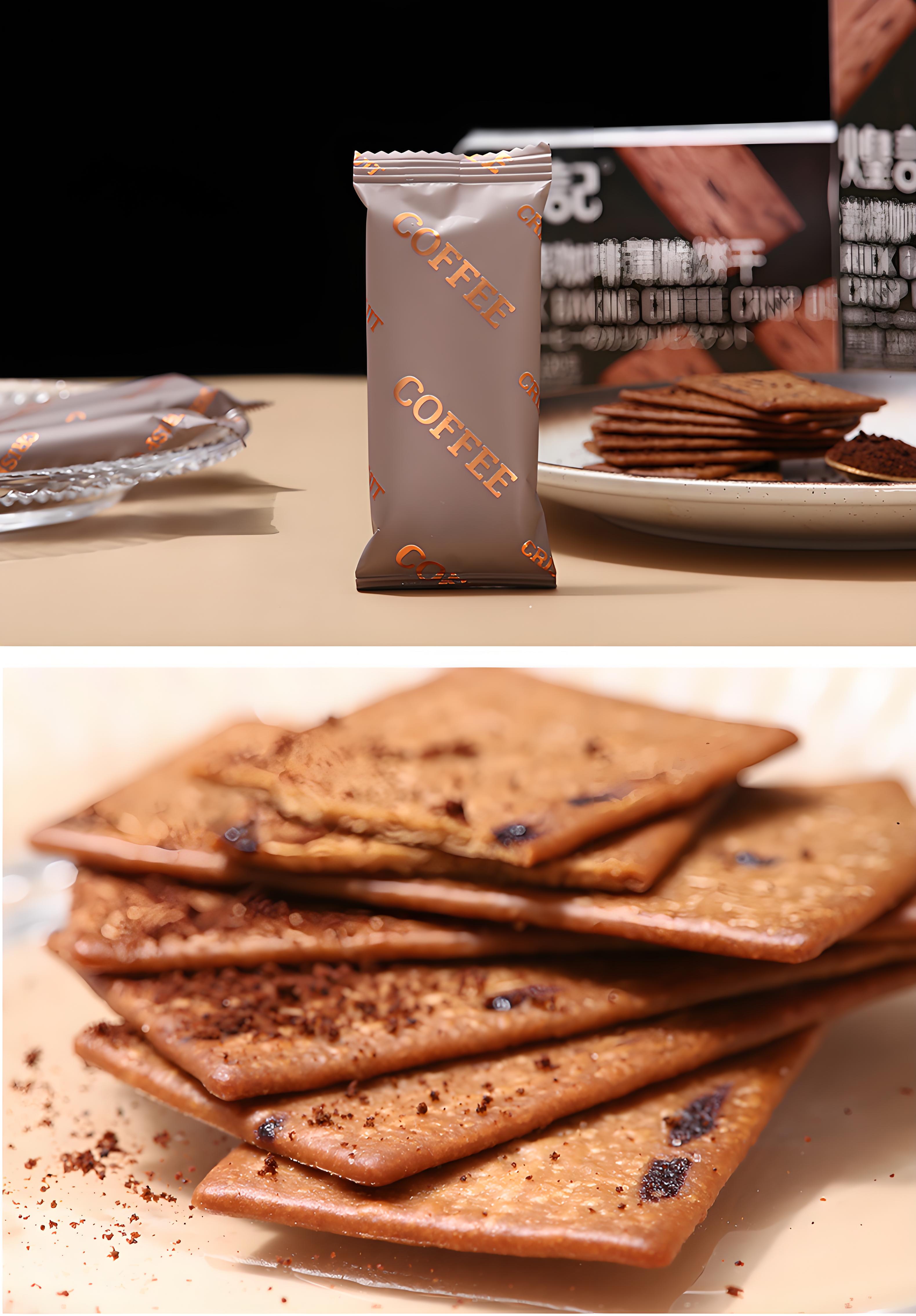 Huangji, Iced - Roasted Coffee Thin Crispy Biscuits, Pack of 3, 160g/bag