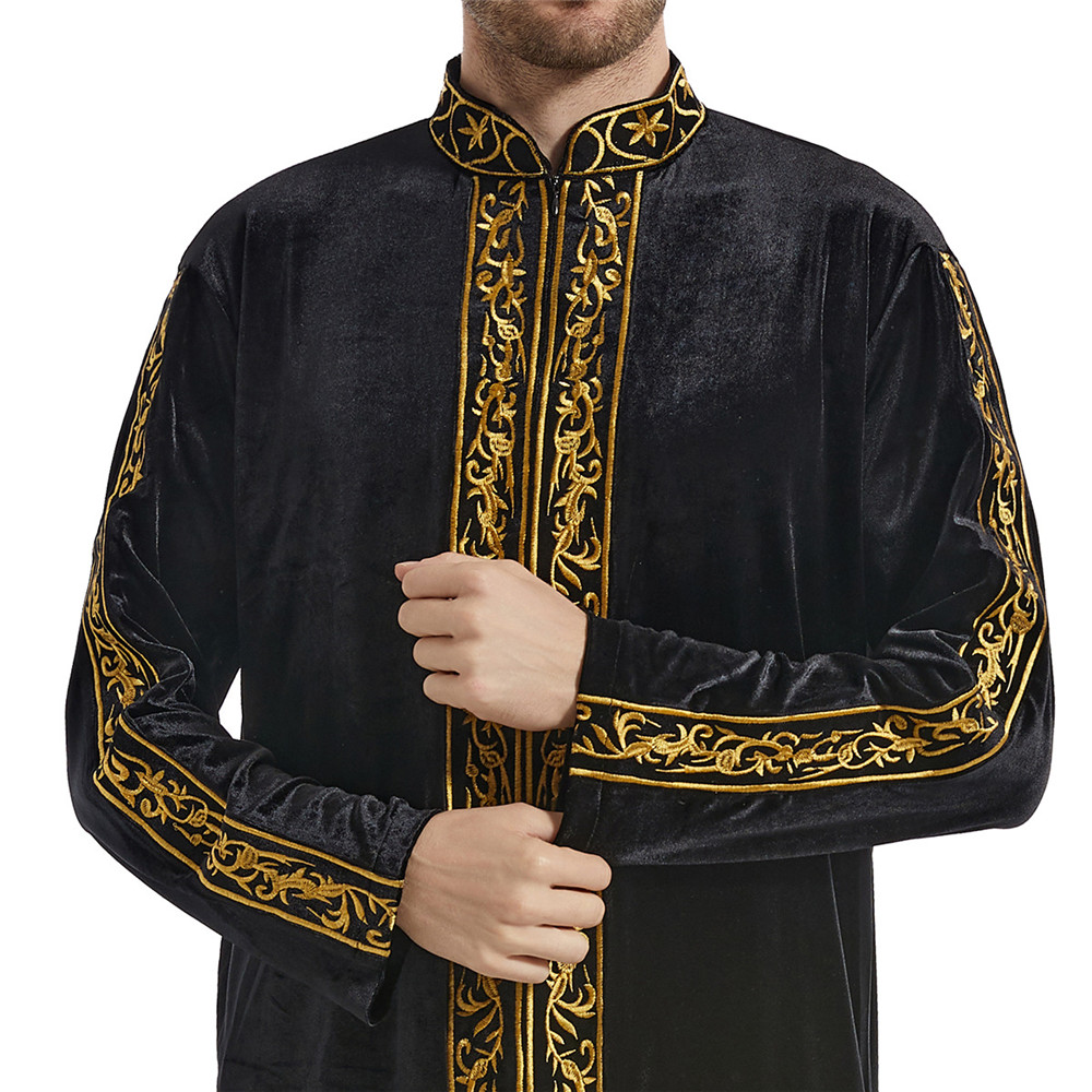 Ramadan Muslimische Männer Samt Jubba Thobe Warme Kaftan Islam Kleidung Eid Saudi Arabisch Robe Thoub Thawb Dubai Abaya Kleid Kleid Abayas