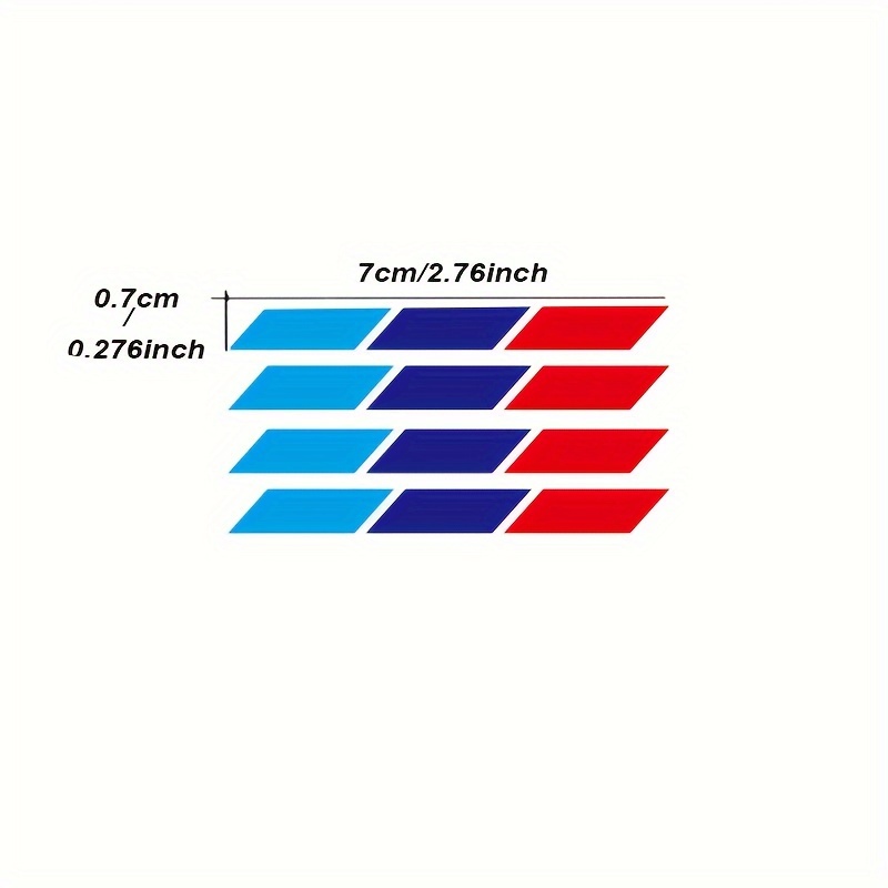 4Pcs Vinyl M-Colored Stripe Decals For BMW Performance G10 G20 G30 E91  E92 E93 320 325 330 335 350