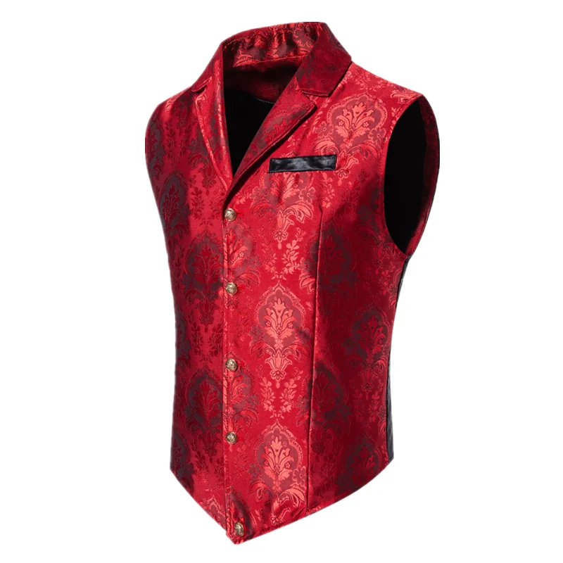 Neue Männer Luxus Jacquard Anzug Weste Dünne Tops Rot/Grün/Blau/Rosa Mode Männlichen Hochzeit Prom Party kleid Weste