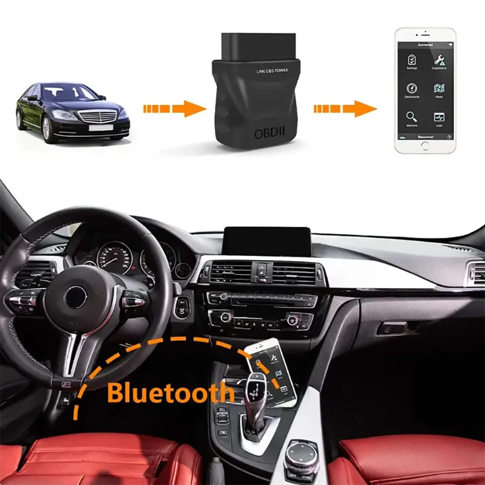 ELM327 รถเครื่องยนต์เครื่องสแกนเนอร์บลูทูธ 4.0 OBD2 เครื่องมือวินิจฉัยสําหรับ IOS Android PC ระบบ Auto Scan Fault รหัส Reader