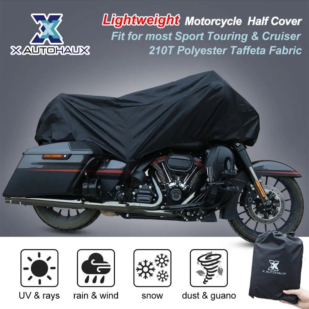 X AUTOHAUX-Protector UV para motocicleta, media cubierta Universal para exteriores, impermeable, a prueba de polvo, lluvia y polvo, Talla M, L y XL, 210T