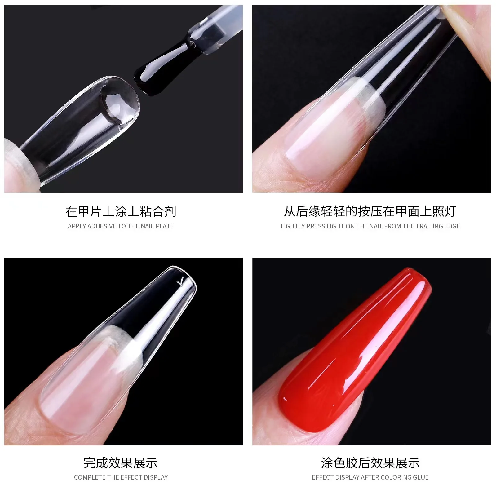 600 pontas de unhas de gel macio dos pces, pontas de unhas acrílicas claras meio foscas pré-em forma dicas de unhas falsas para ferramentas de manicure da extensão do prego