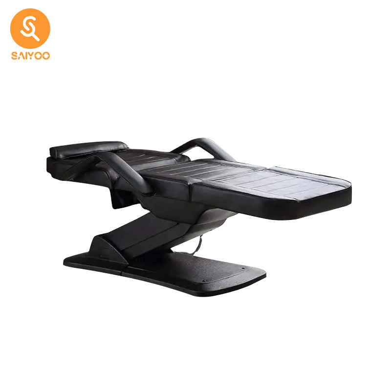 Elegant Black Electric Beauty and Tattoo Massage Bed with Manual Remote and 3 Motors