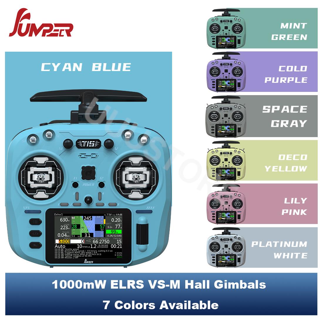 Jumper T15 2,4 GHz/915 MHz Funksteuerung ELRS 1000 mW mit 3,5-Zoll-Touchscreen-Hall-Sensor, geeignet für RC-Drohnen mit großer Reichweite